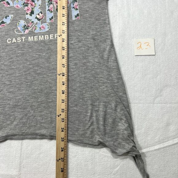 Disney Cast Exclusive Collection Women's Large Short Sleeve Gray Floral T Shirt - Picture 10 of 12